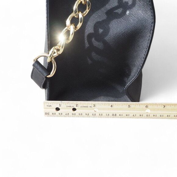 Michael Kors Hamilton Large Saffiano Leather Tote Bag Purse Black / Gold OS - Picture 10 of 11